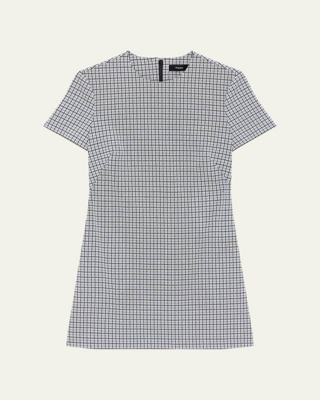 Short-Sleeve A-Line Mini Dress